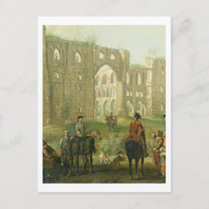 Carte Postale Les coureurs se reposent près des ruines de l'abba