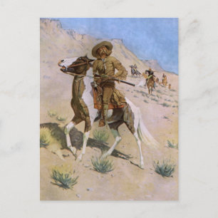 Carte Postale Les cow-boys militaires vintages, le scout de Remi