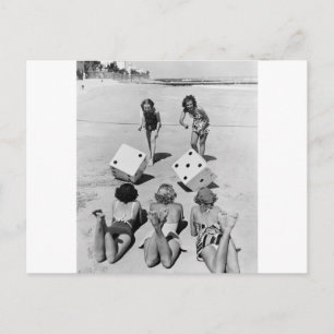 Carte Postale Les craps dans le sable, années 1940