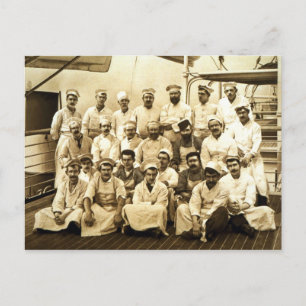 Carte Postale Les cuisiniers du navire à bord du R.M.S. Teutonic