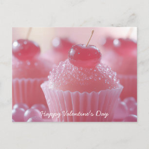 Carte Postale Les Cupcakes roses avec la Saint-Valentin