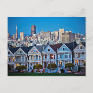 Carte Postale Les Dames Peintes & Skyline San Francisco, CA
