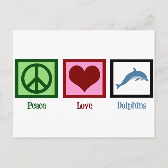 Carte Postale Les dauphins de l'amour pour la paix (Devant)