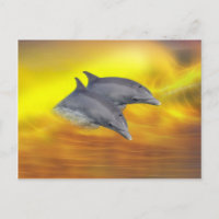 Les dauphins surfant sur les vagues