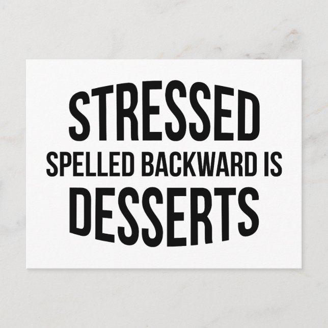 Carte Postale Les Desserts sont épelés vers l'arrière (Devant)