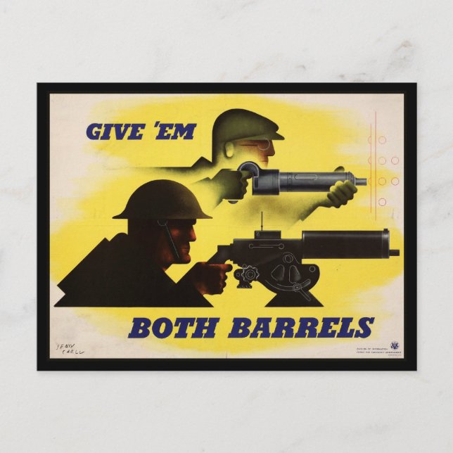 Carte Postale Les deux barils, Militaire & Industrie, Effort de  (Devant)