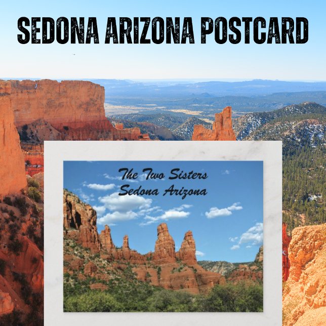 Carte postale Les Deux Soeurs Red Rock Sedona (Créateur téléchargé)