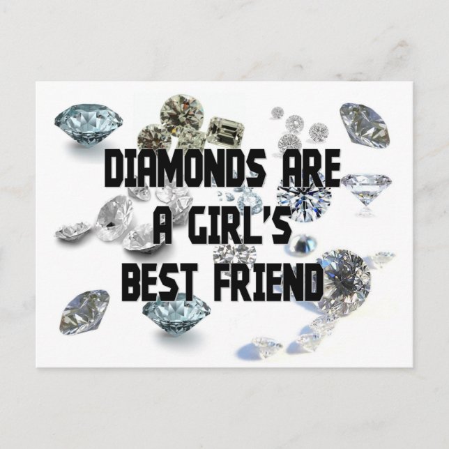 Carte Postale Les diamants sont le meilleur ami d'une fille (Devant)