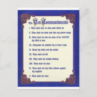 CARTE POSTALE LES DIX COMMANDEMENTS