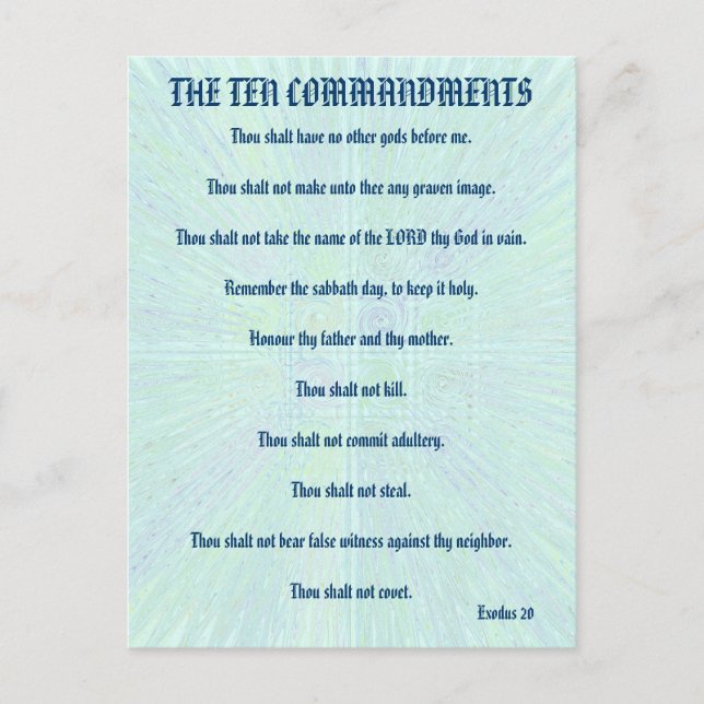 Carte Postale Les Dix Commandements Aqua Splash Postcard (Devant)