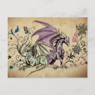 Carte Postale Les dragons fleuris -