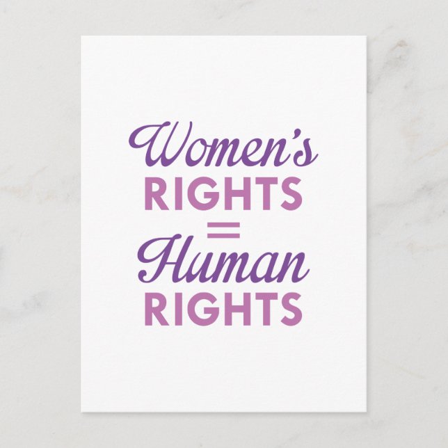 Carte Postale Les droits des femmes sont des droits humains (Devant)