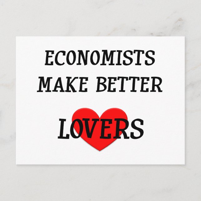 Carte Postale Les économistes deviennent de meilleurs amoureux (Devant)