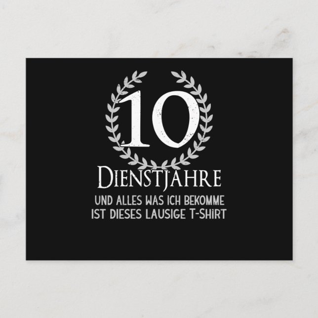 Carte Postale Les employés fêtent les 10 ans de l'entreprise (Devant)