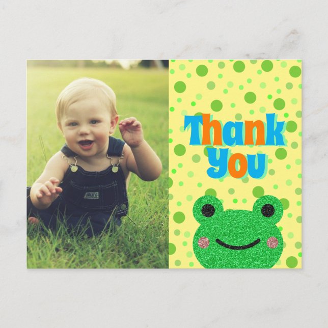 Carte Postale Les enfants merci Grenouille (Devant)