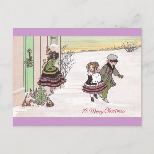 Carte Postale Les Enfants Sonnent La Cloche De La Porte Après La