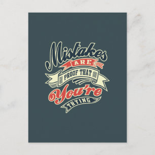 Carte Postale Les erreurs sont la preuve Citations motivationnel