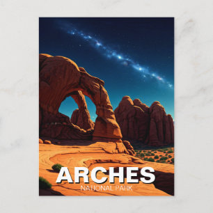 Carte Postale Les étoiles du parc national Moab Utah Arches