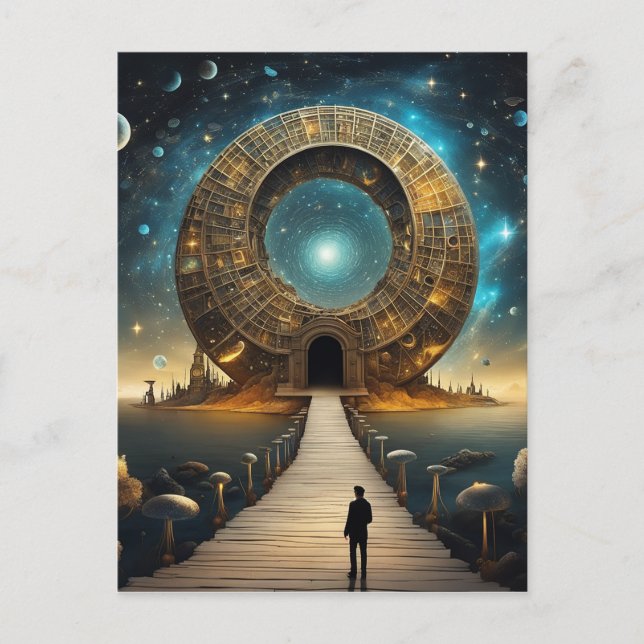 Carte Postale Les étoiles tournent autour du point central du sp (Devant)