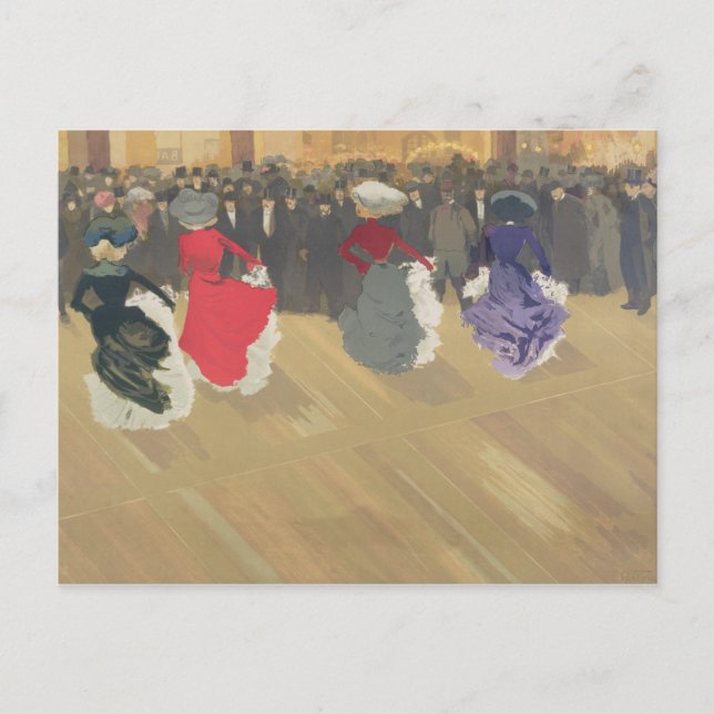 Carte Postale Les femmes dansent le Can-Can (Devant)