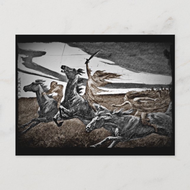 Carte Postale Les femmes vikings dans une tempête (Devant)