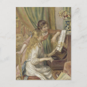Carte Postale Les filles à la peinture impressionniste de piano 