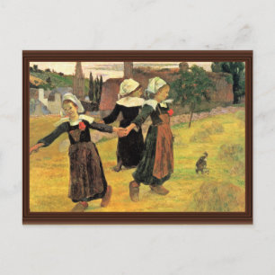 Carte Postale Les Filles Bretonnes Dansant Pont Aven Par Paul Ga