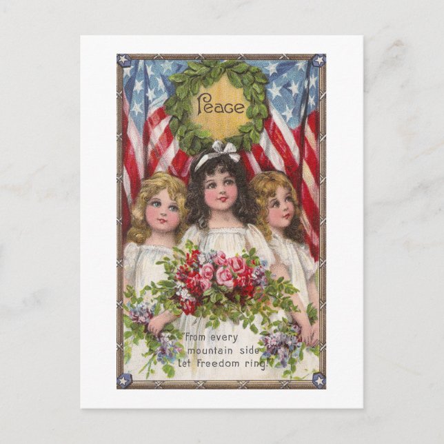 Carte Postale Les filles de la liberté patriotique (Devant)
