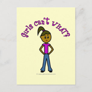 Carte Postale Les filles ne peuvent quoi ? Logo-fille noire