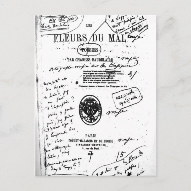 Carte Postale Les Fleurs du Mal 2 - Baudelaire (Devant)