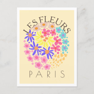 Carte Postale Les Fleurs Paris coloré