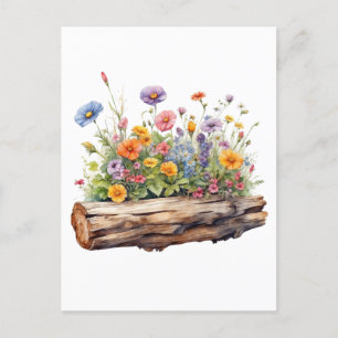 Carte Postale Les fleurs sauvages grandissent dans la nature en 