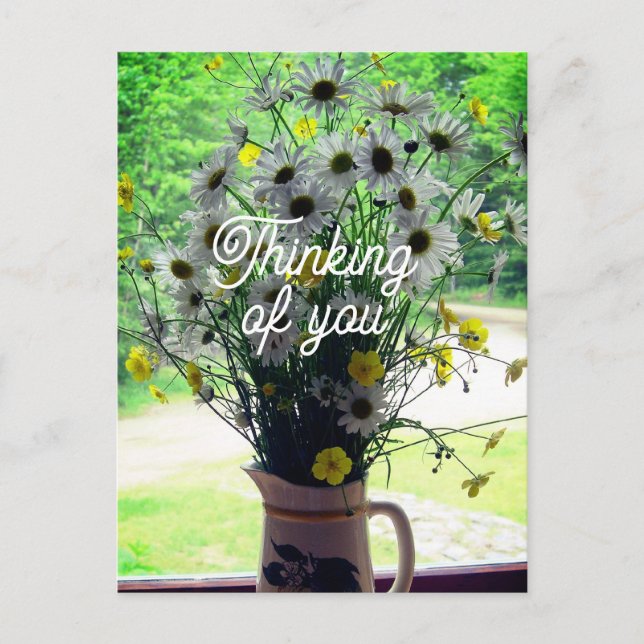 Carte Postale Les fleurs sauvages pensent à vous (Devant)