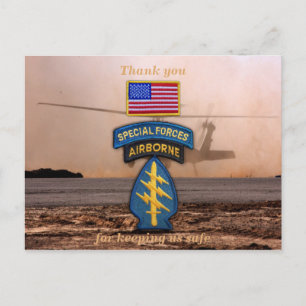 Carte Postale Les forces spéciales Green berets vétérans patch