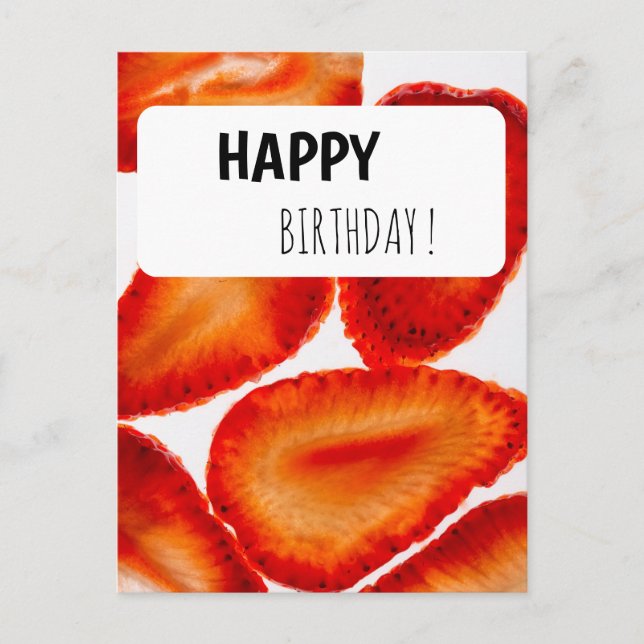 Carte Postale Les fraises de Pocard Joyeux Anniversaire (Devant)