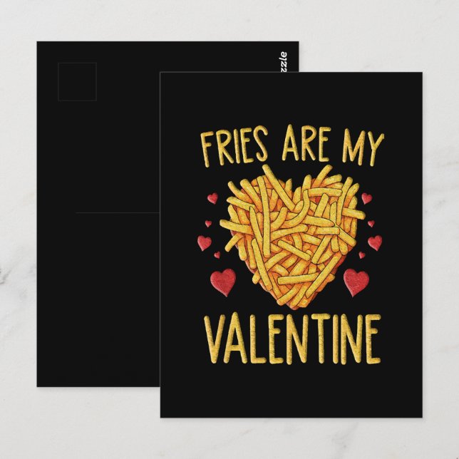 Carte Postale Les Fries françaises sont ma Saint Valentin (Devant / Derrière)