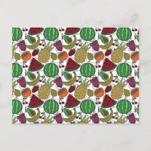 Carte Postale Les Fruits sautés Fruit surface pattern 25