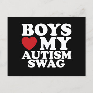 Carte Postale Les garçons aiment mon autisme Swag Sensibilisatio