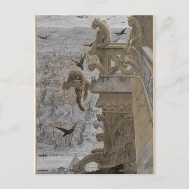 Carte Postale Les gargouilles à Notre-Dame de Paris (Devant)