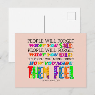 Carte Postale Les gens n'oublieront jamais ce que vous leur avez