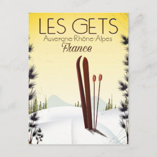 Carte Postale Les Gets France affiche de voyage ski