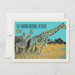 Carte Postale Les girafes du Kenya dans la réserve nationale de