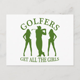Carte Postale Les Golfeurs Attirent Toutes Les Filles