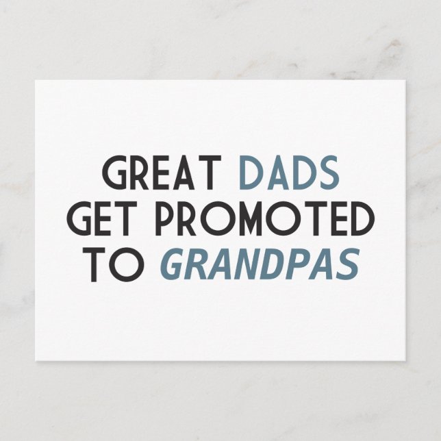 Carte Postale Les grands papas sont promus aux grands papas (Devant)