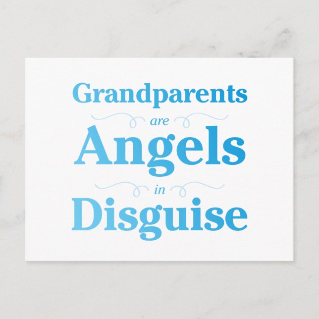 Carte Postale Les grands-parents sont des anges déguisés (Devant)