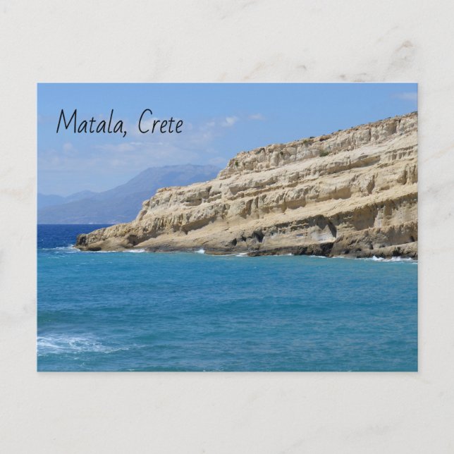 Carte Postale Les grottes de Matala Cliff (Devant)