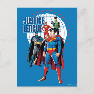 Carte Postale Les héros mondiaux de la Ligue de Justice