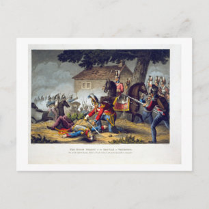 Carte Postale Les Horse Guards à la bataille de Waterloo, engrav