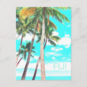 Carte Postale Les îles Fidji voyagent avec les cocotiers tropica