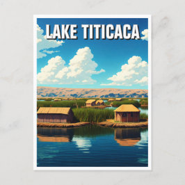 Carte Postale Les îles flottantes du lac Titicaca